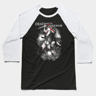 Crusader Knight Templar Cavalry Cross Death Before Dishonor Baseball T-Shirt